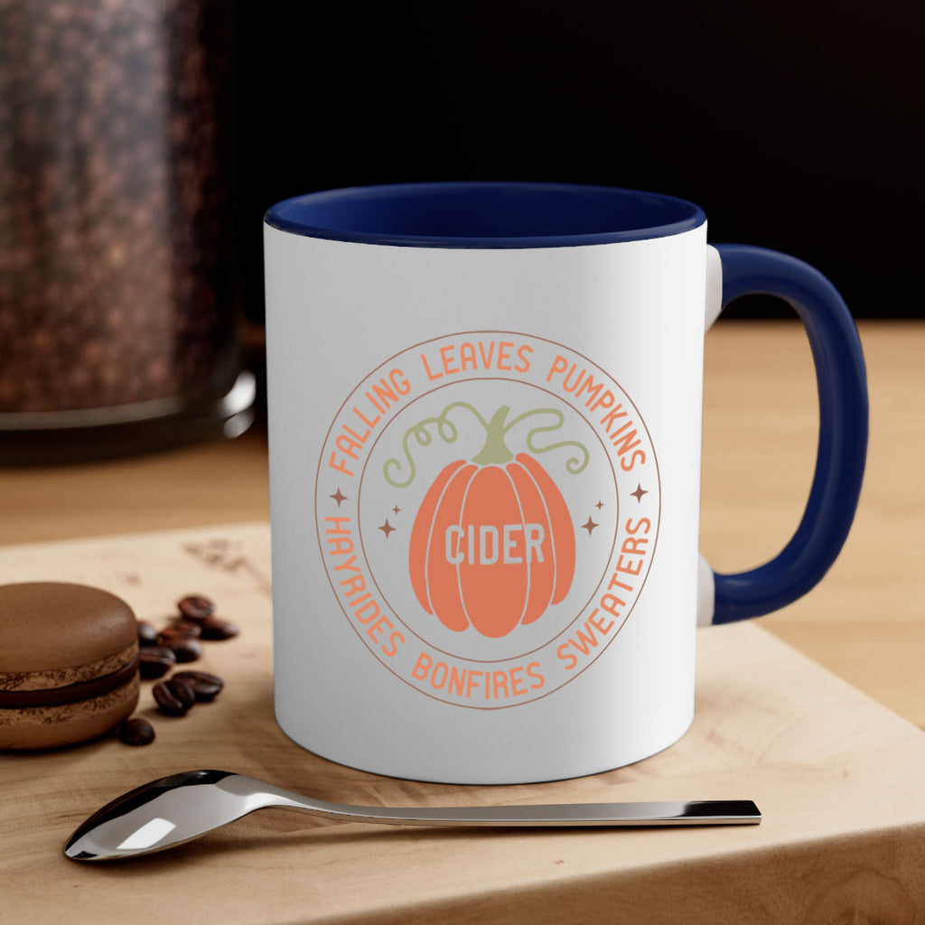 Falling Leaves Pumpkins Cider Hayrides Bonfires Sweaters 168#- fall-Mug / Coffee Cup
