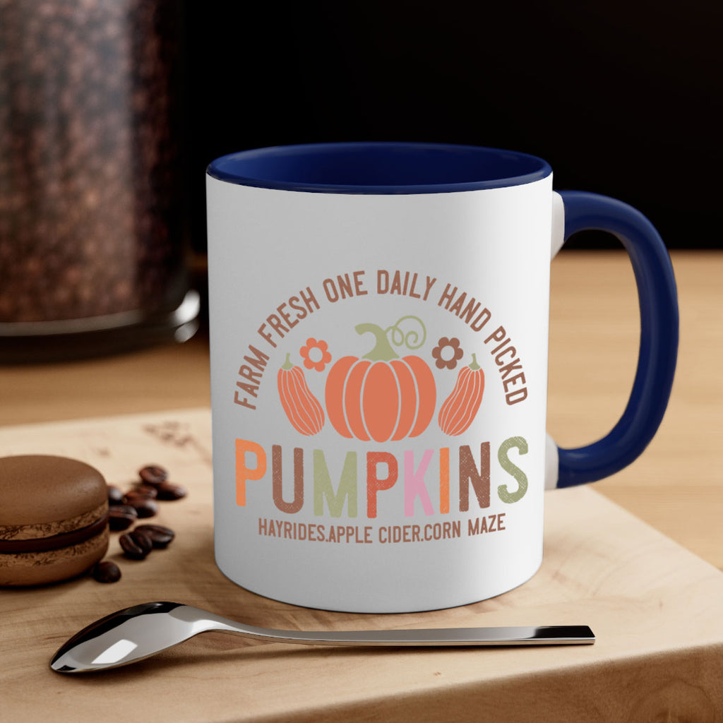 Farm Fresh One Daily Hand Picked Pumpkins Hayrides Apple Cider Corn Maze 172#- fall-Mug / Coffee Cup