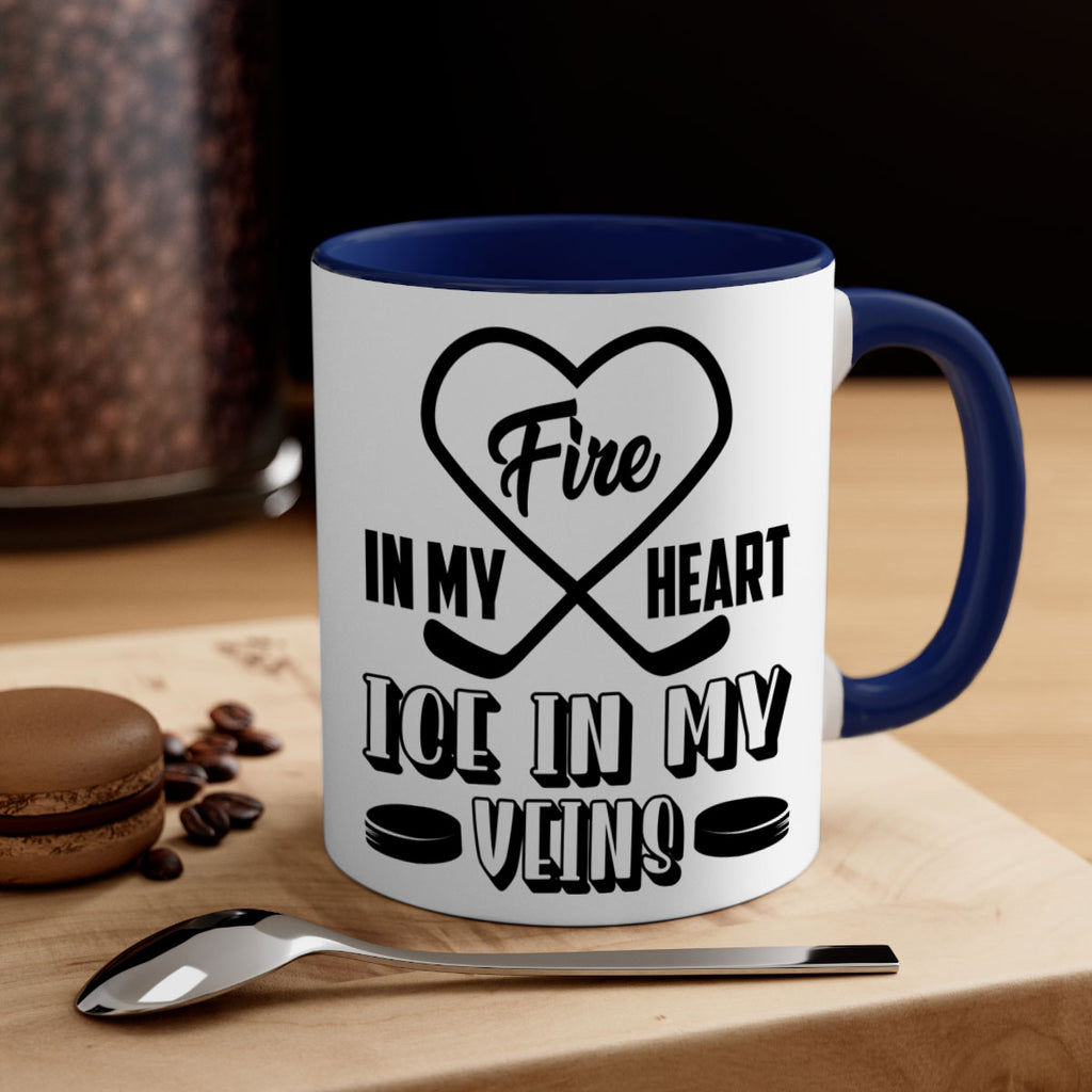 Fire in my heart Ice in my veins 1254#- hockey-Mug / Coffee Cup