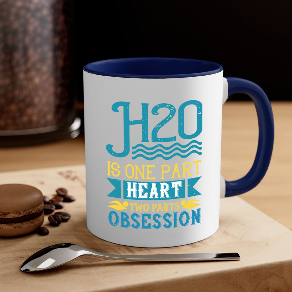 H is one part heart two parts obsession 1199#- swimming-Mug / Coffee Cup