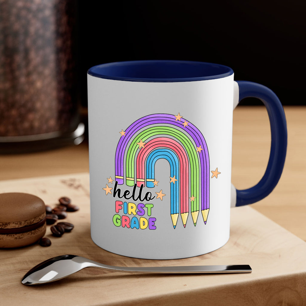 Hello 1st Grade Pencil Rainbow 14#- First Grade-Mug / Coffee Cup