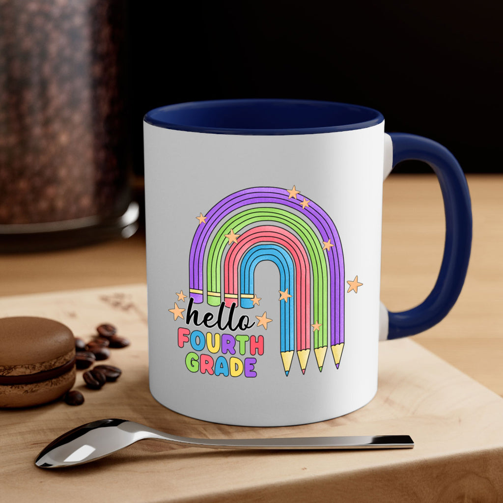 Hello 4th Grade Pencil Rainbow 12#- 4th grade-Mug / Coffee Cup