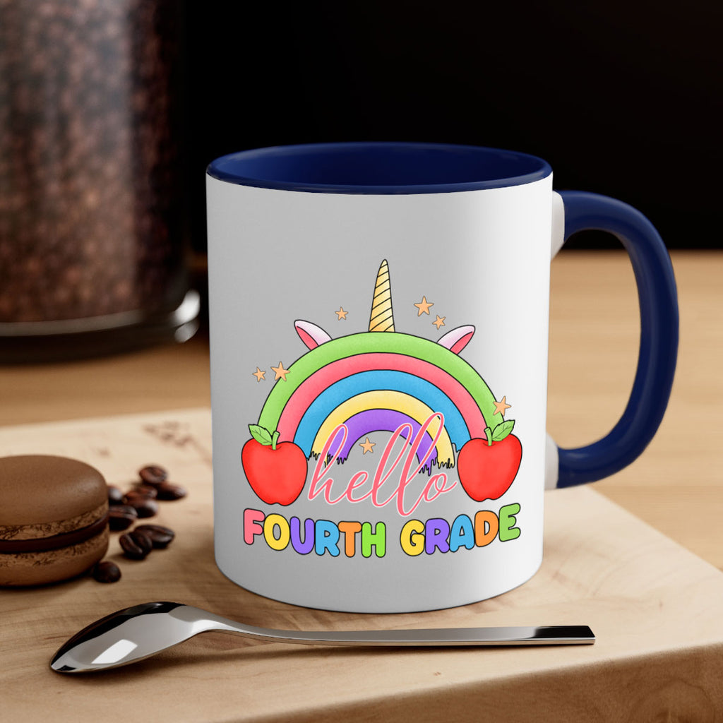 Hello 4th Grade Unicorn Rainbow 14#- 4th grade-Mug / Coffee Cup