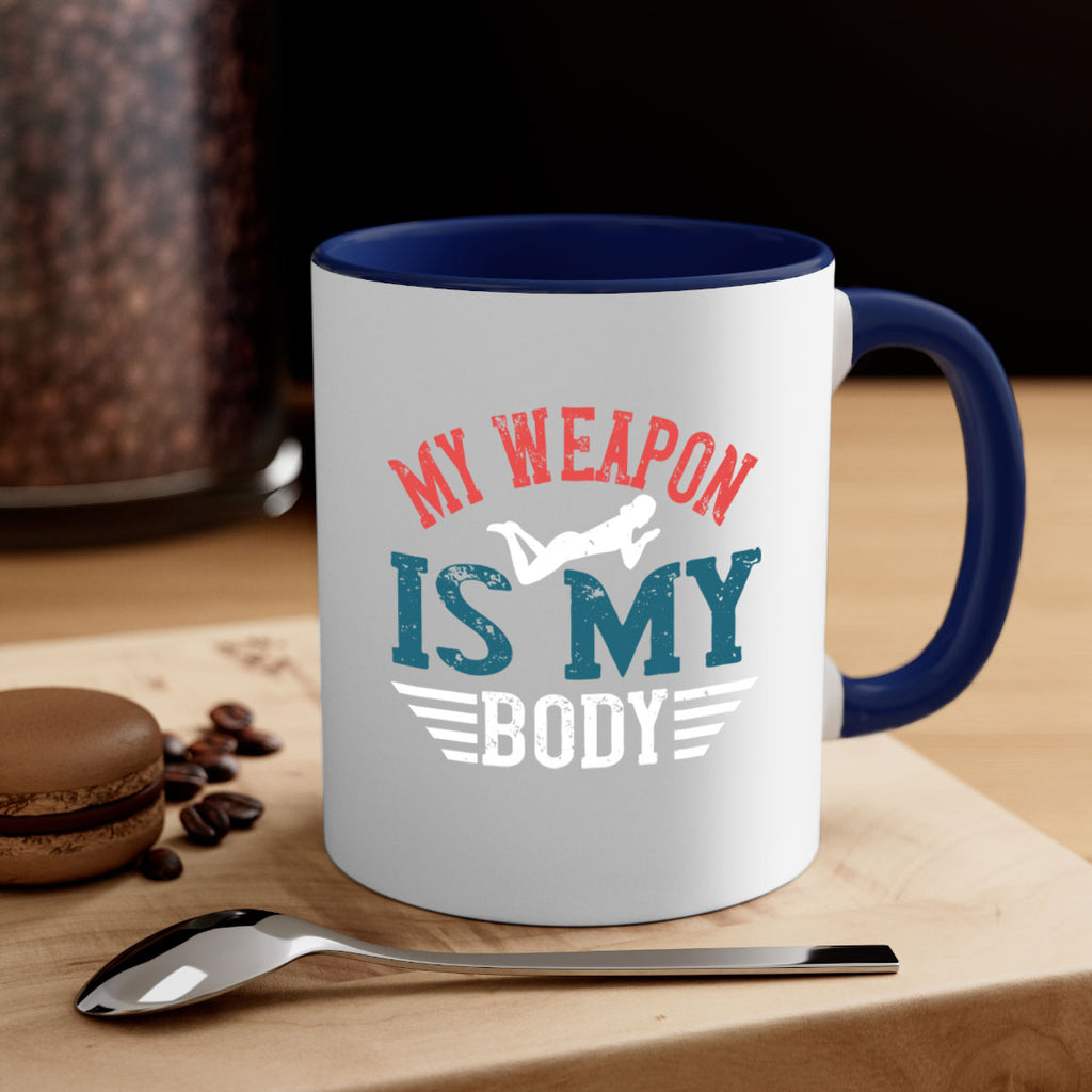 My weapon is my body 626#- swimming-Mug / Coffee Cup