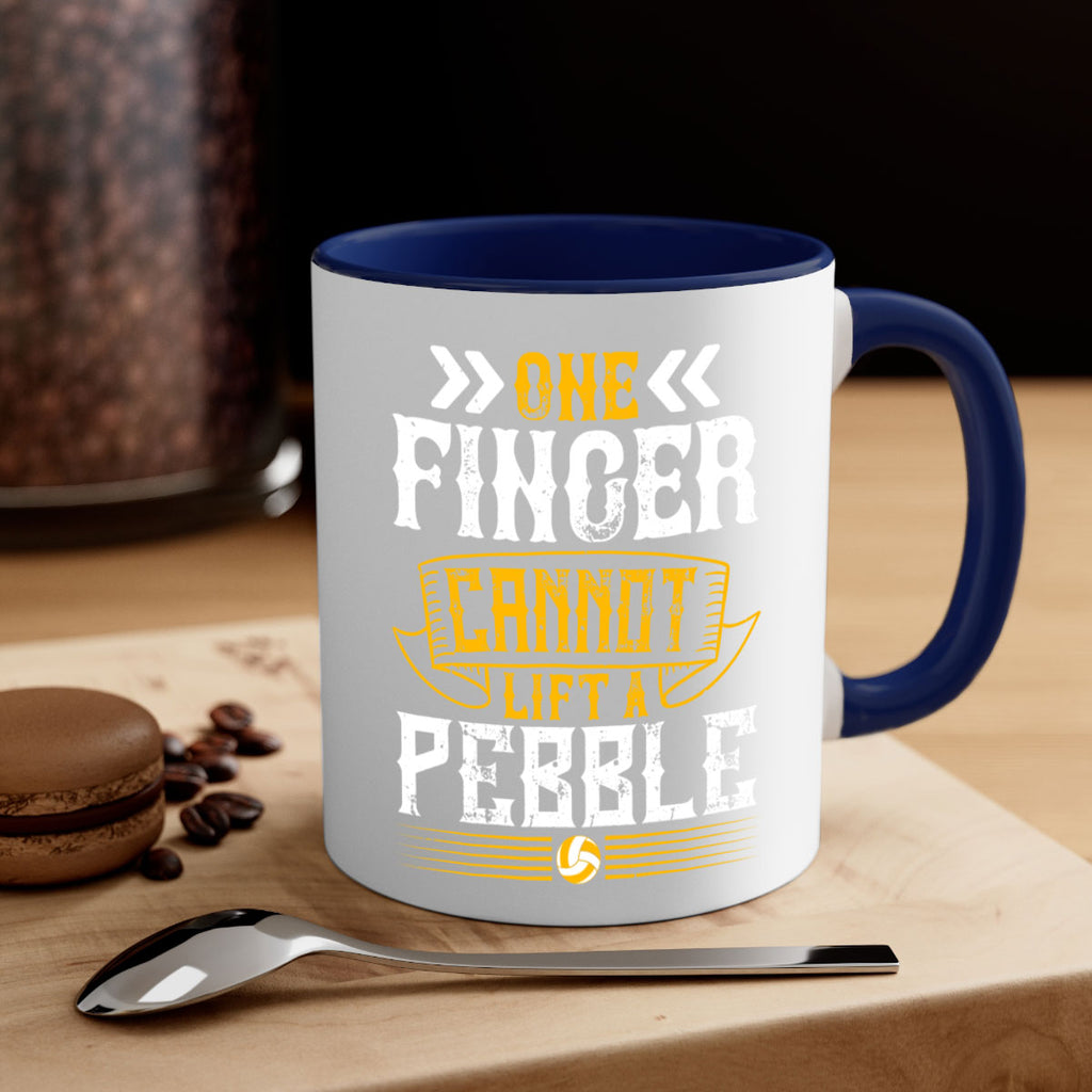 One finger cannot lift a pebble Style 611#- volleyball-Mug / Coffee Cup