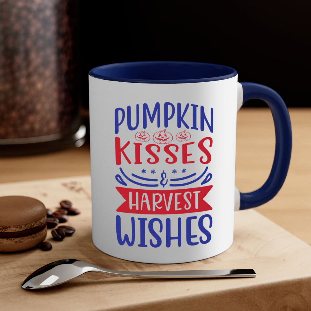 Pumpkin Kisses Harvest Wishes 522#- fall-Mug / Coffee Cup
