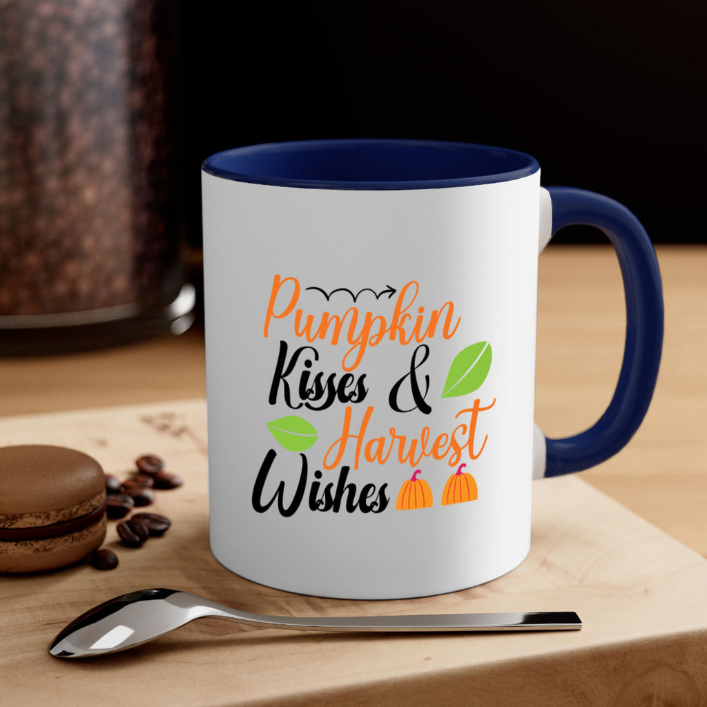 Pumpkin Kisses Harvest Wishes 523#- fall-Mug / Coffee Cup