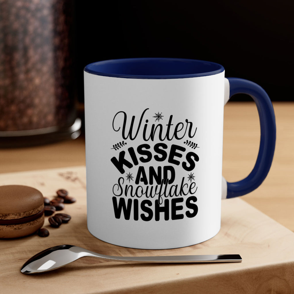 Winter Kisses and Snowflake Wishes 514#- winter-Mug / Coffee Cup