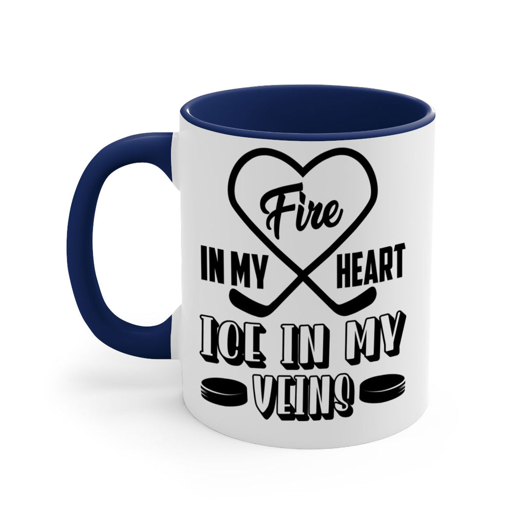 Fire in my heart Ice in my veins 1254#- hockey-Mug / Coffee Cup