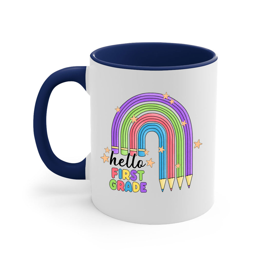 Hello 1st Grade Pencil Rainbow 14#- First Grade-Mug / Coffee Cup