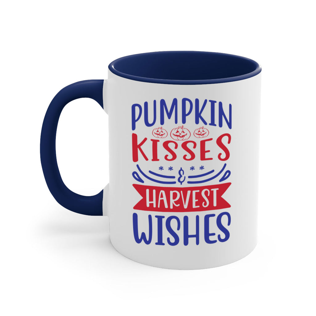Pumpkin Kisses Harvest Wishes 522#- fall-Mug / Coffee Cup