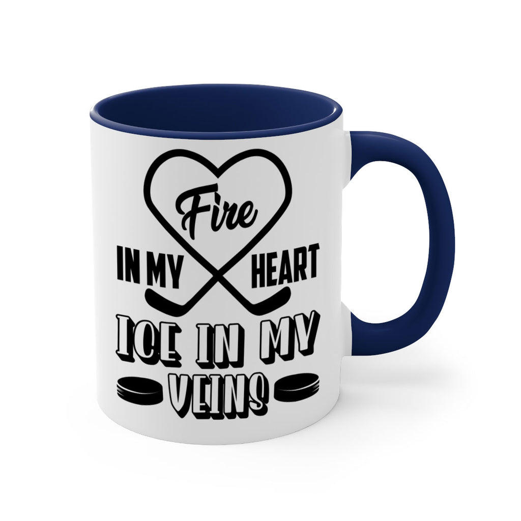 Fire in my heart Ice in my veins 1254#- hockey-Mug / Coffee Cup