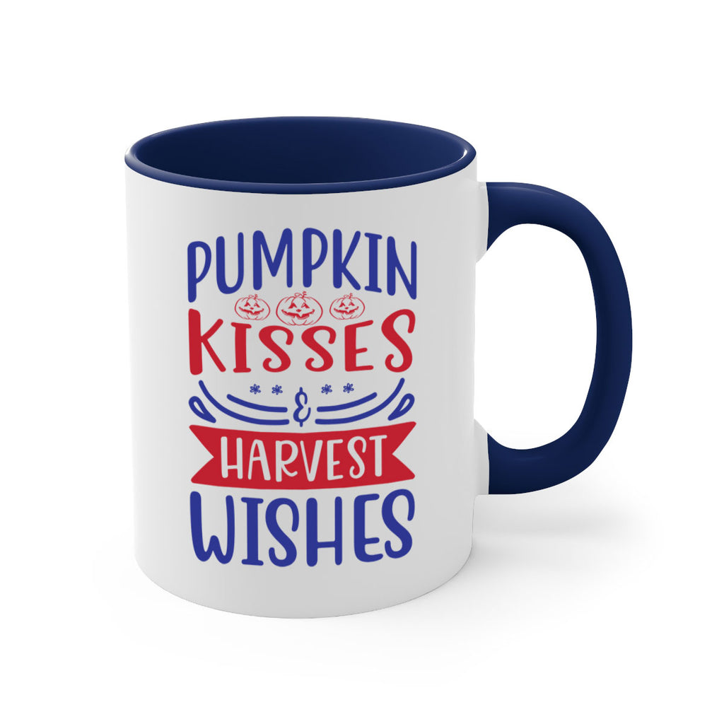 Pumpkin Kisses Harvest Wishes 522#- fall-Mug / Coffee Cup