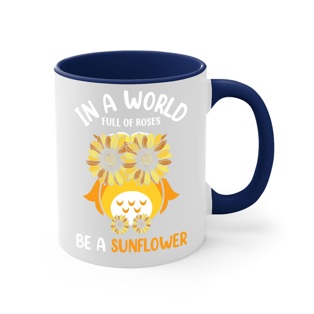 Sunflower Owl In A World A TurtleRabbit 18#- owl-Mug / Coffee Cup