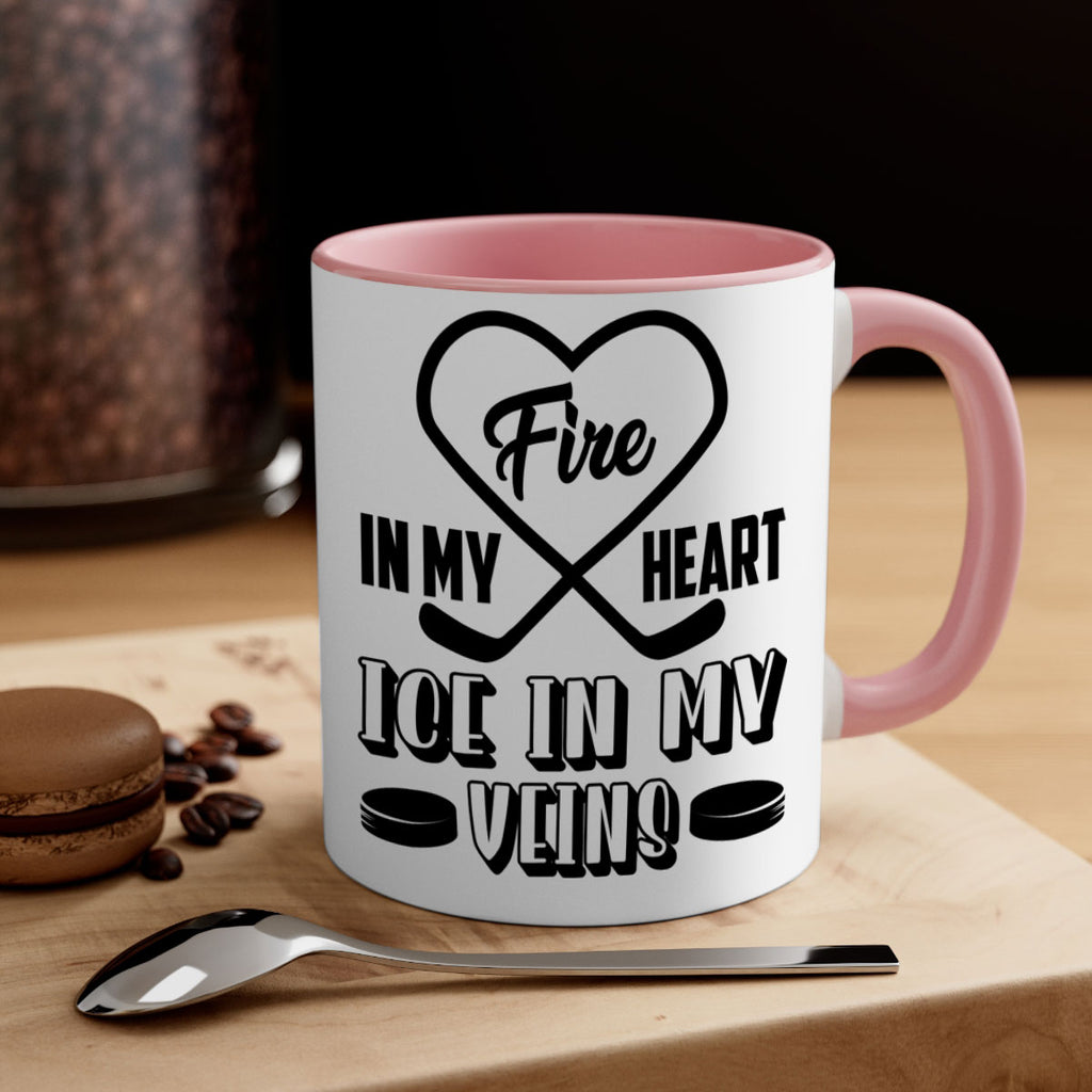 Fire in my heart Ice in my veins 1254#- hockey-Mug / Coffee Cup