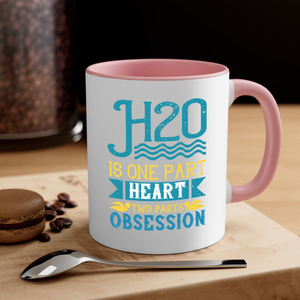 H is one part heart two parts obsession 1199#- swimming-Mug / Coffee Cup
