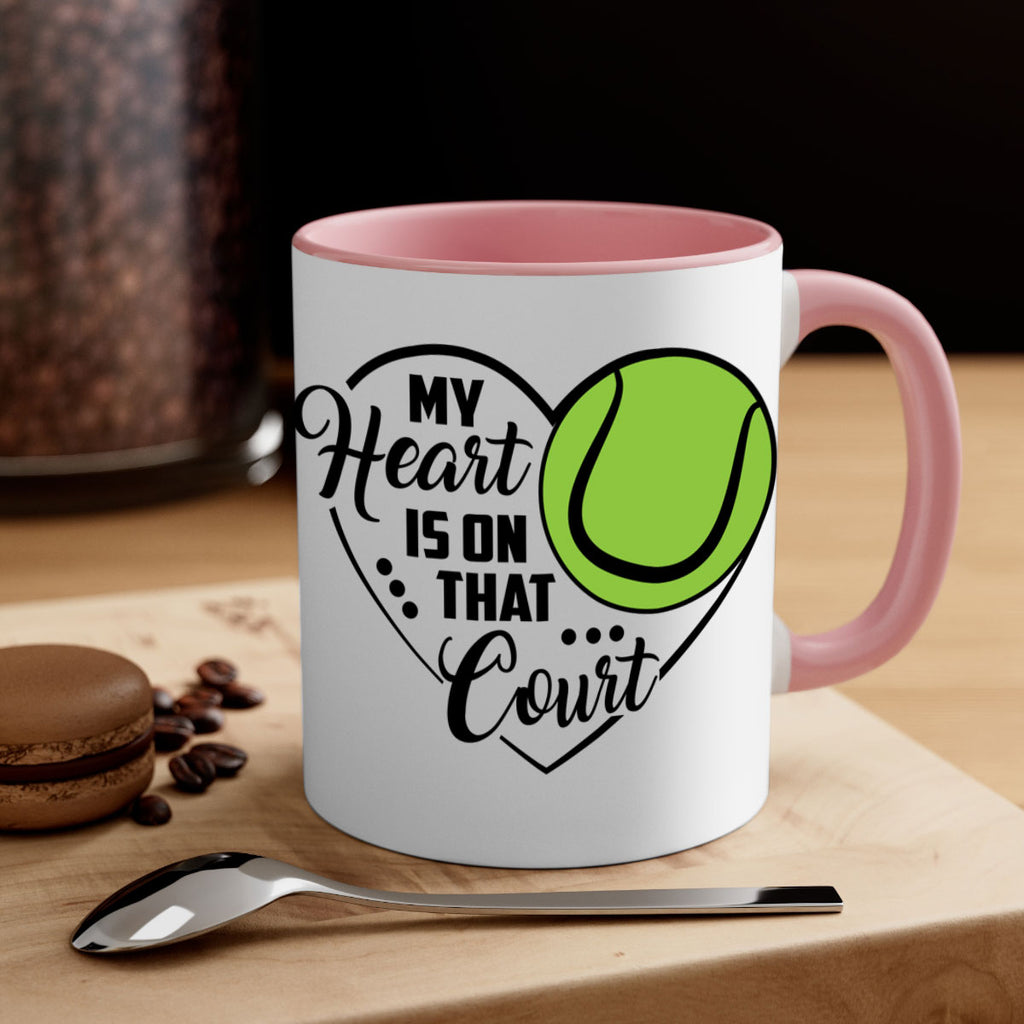 My heart is on that court 640#- tennis-Mug / Coffee Cup