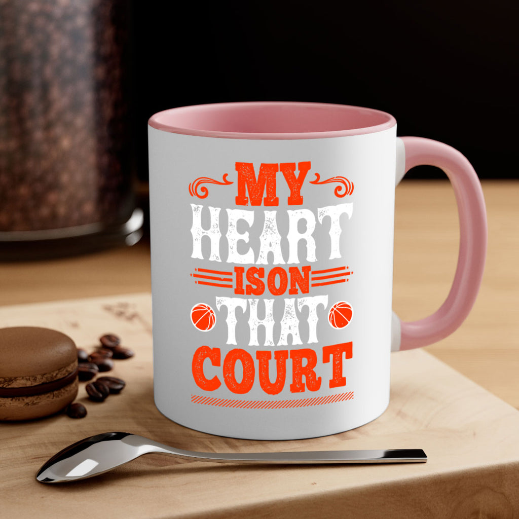 My heart is on that court 644#- basketball-Mug / Coffee Cup