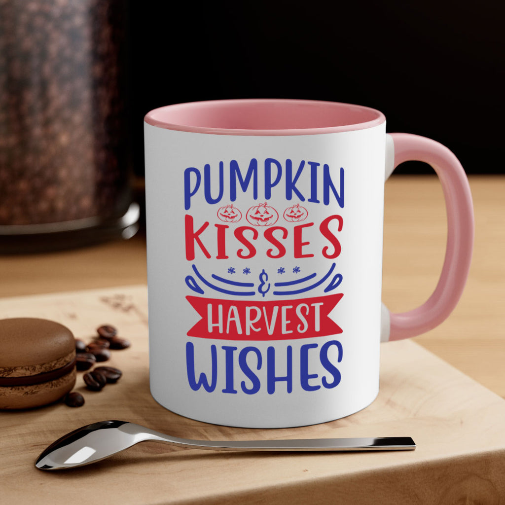 Pumpkin Kisses Harvest Wishes 522#- fall-Mug / Coffee Cup