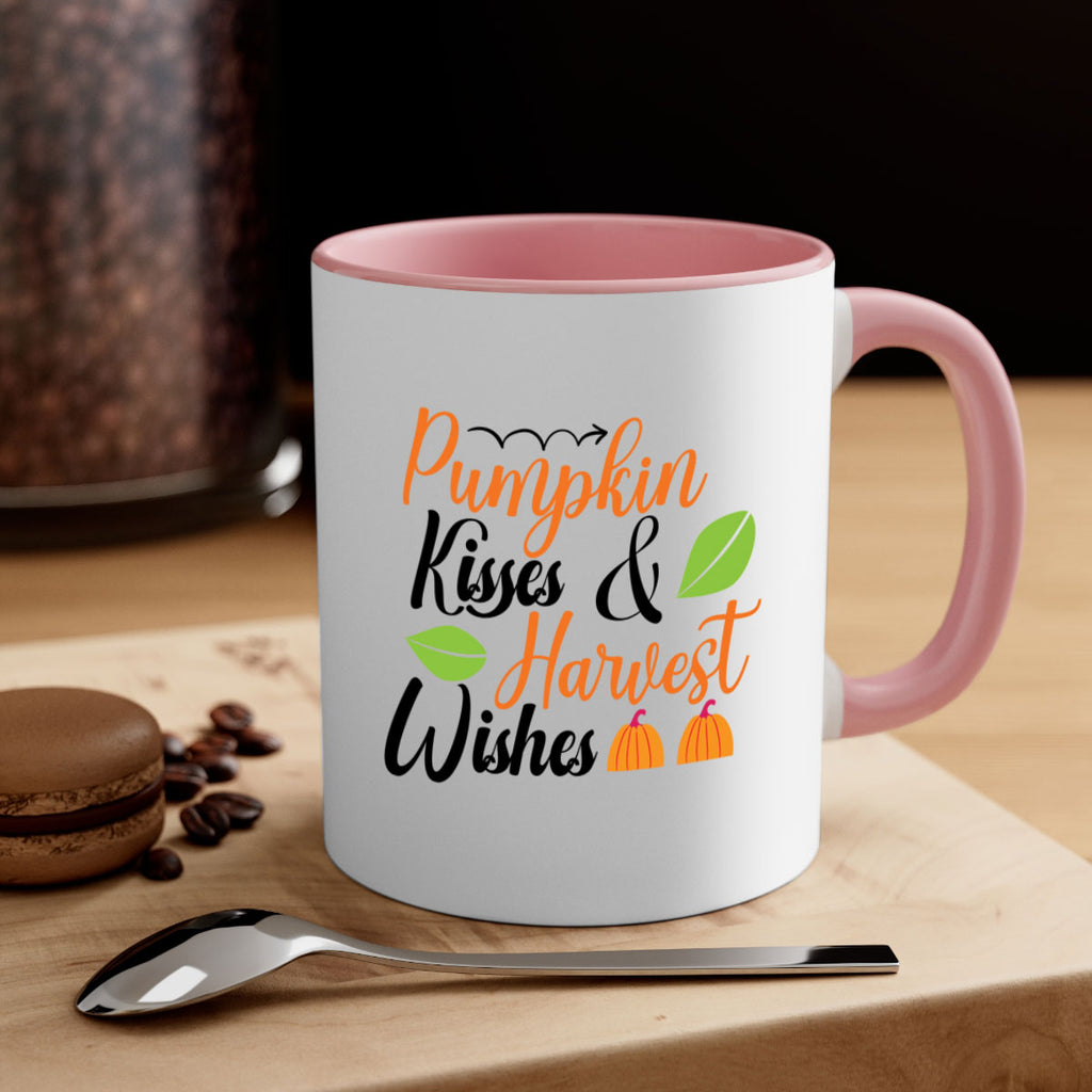 Pumpkin Kisses Harvest Wishes 523#- fall-Mug / Coffee Cup