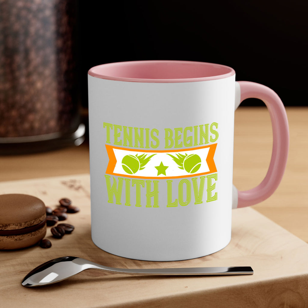 Tennis begins with love 361#- tennis-Mug / Coffee Cup