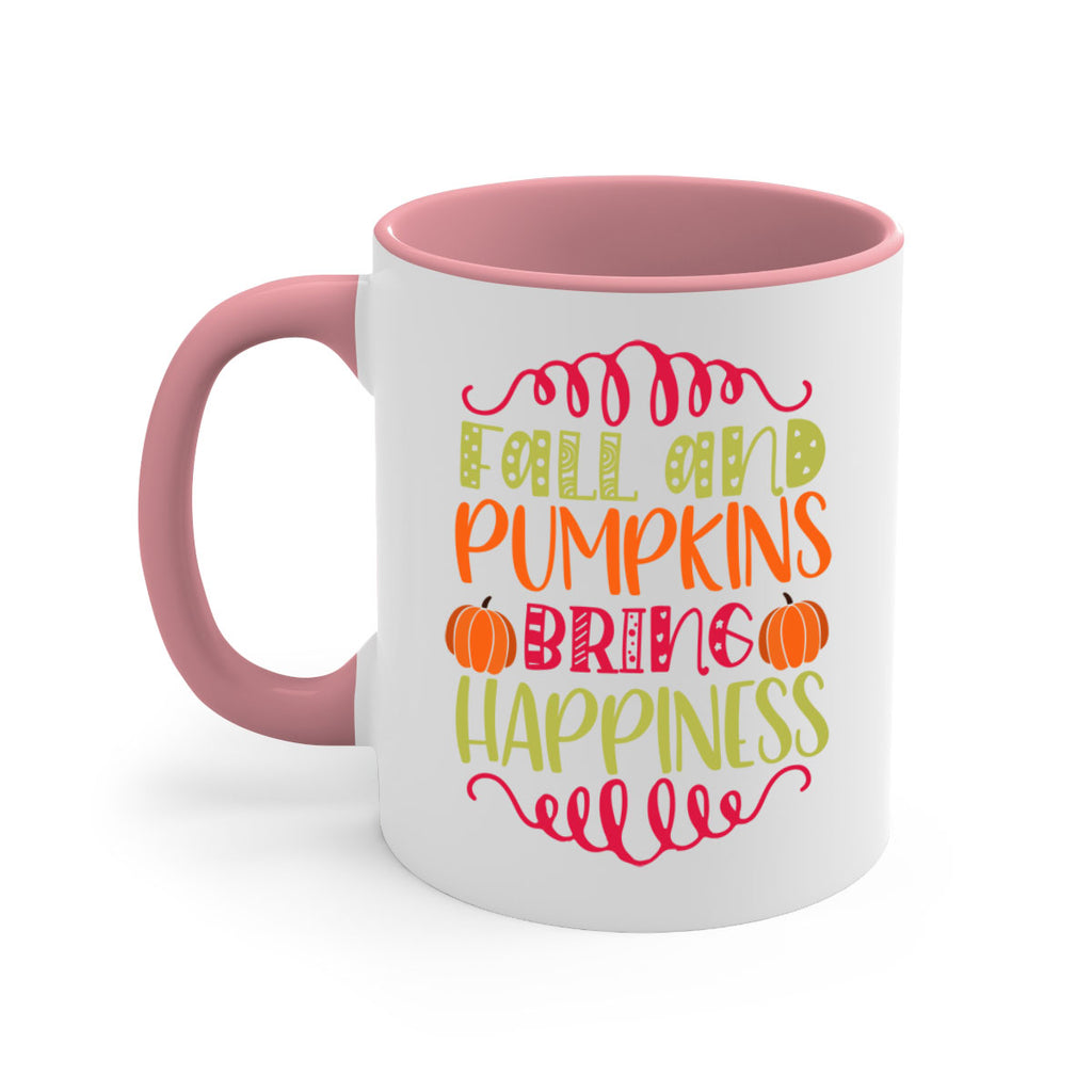 Fall and Pumpkins bring Happiness 86#- fall-Mug / Coffee Cup