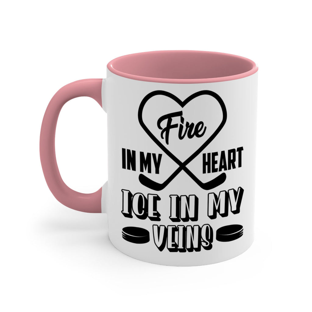 Fire in my heart Ice in my veins 1254#- hockey-Mug / Coffee Cup