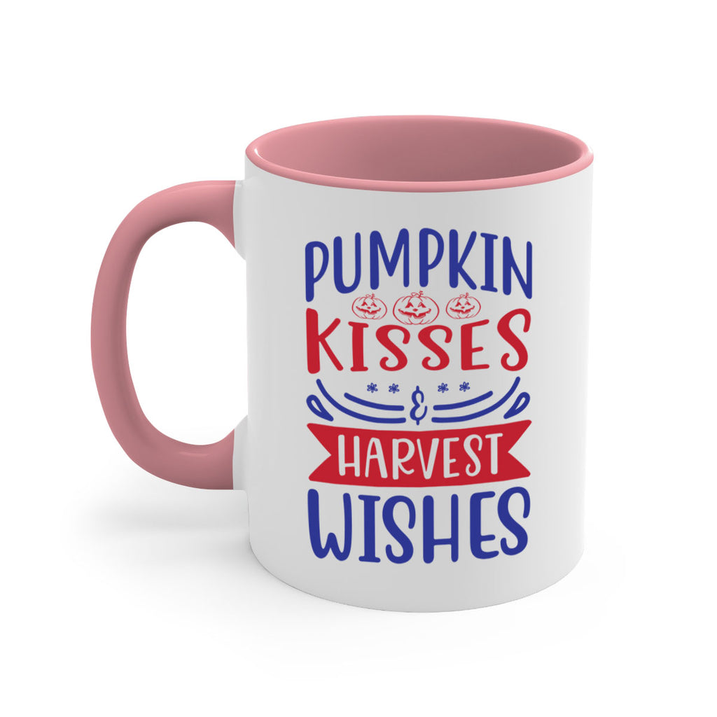 Pumpkin Kisses Harvest Wishes 522#- fall-Mug / Coffee Cup