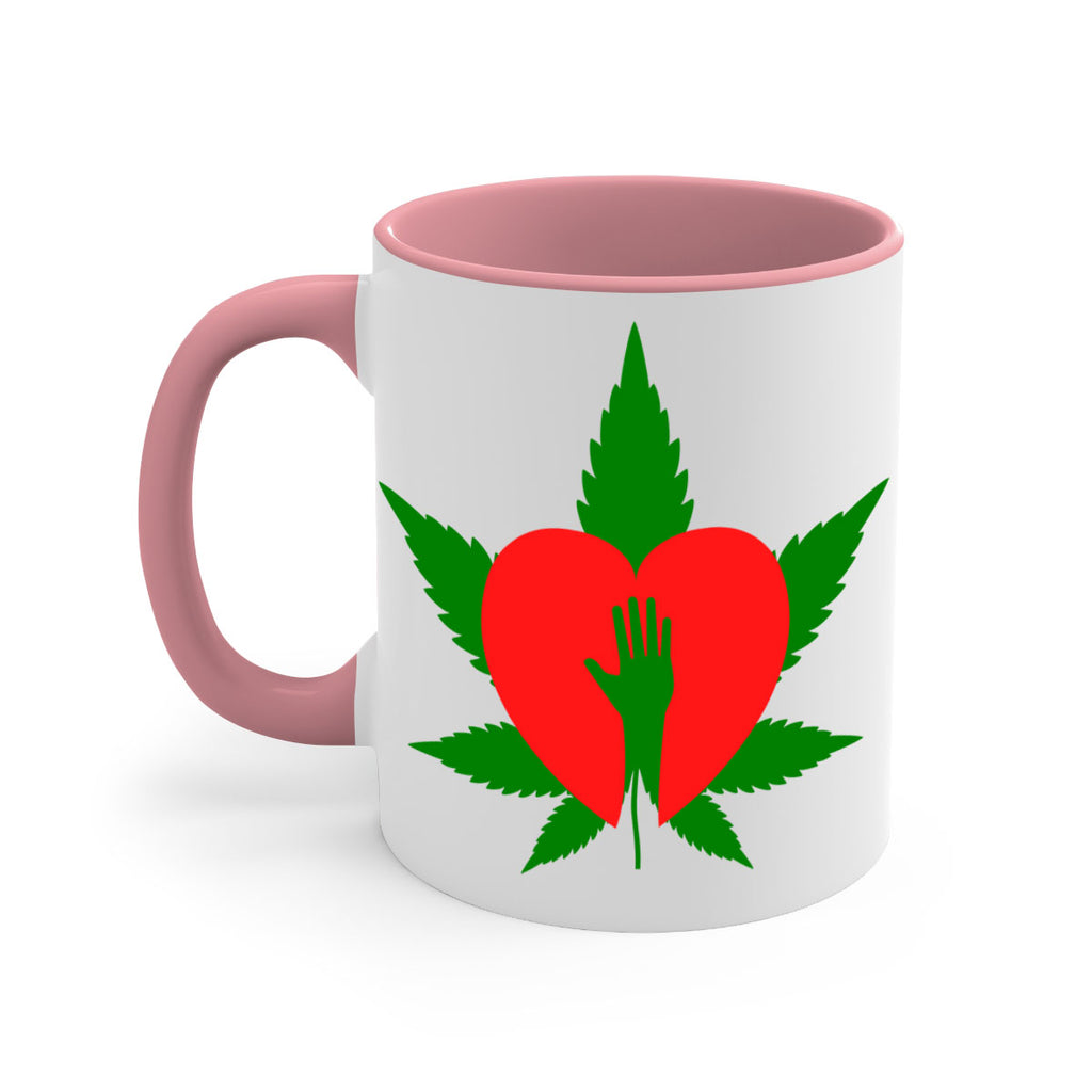 cannabis heart with hand 45#- marijuana-Mug / Coffee Cup