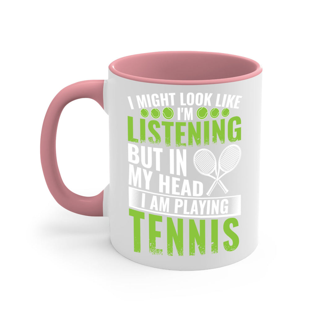 might look like im listening but im playing tennis 581#- tennis-Mug / Coffee Cup