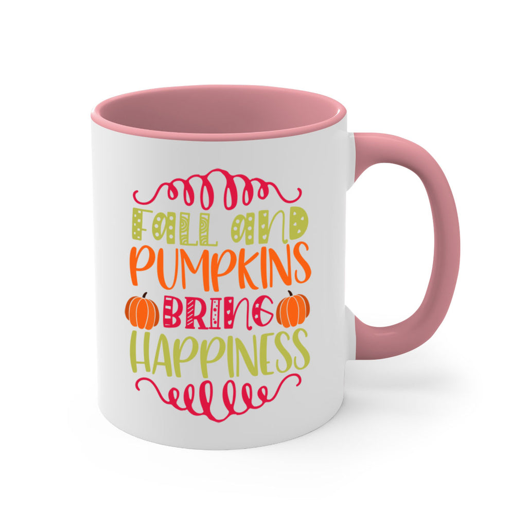 Fall and Pumpkins bring Happiness 86#- fall-Mug / Coffee Cup