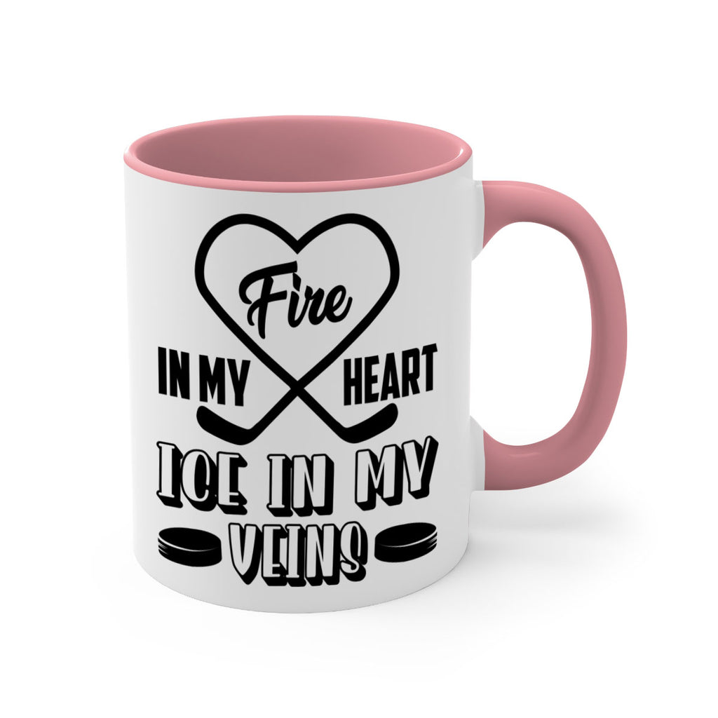 Fire in my heart Ice in my veins 1254#- hockey-Mug / Coffee Cup