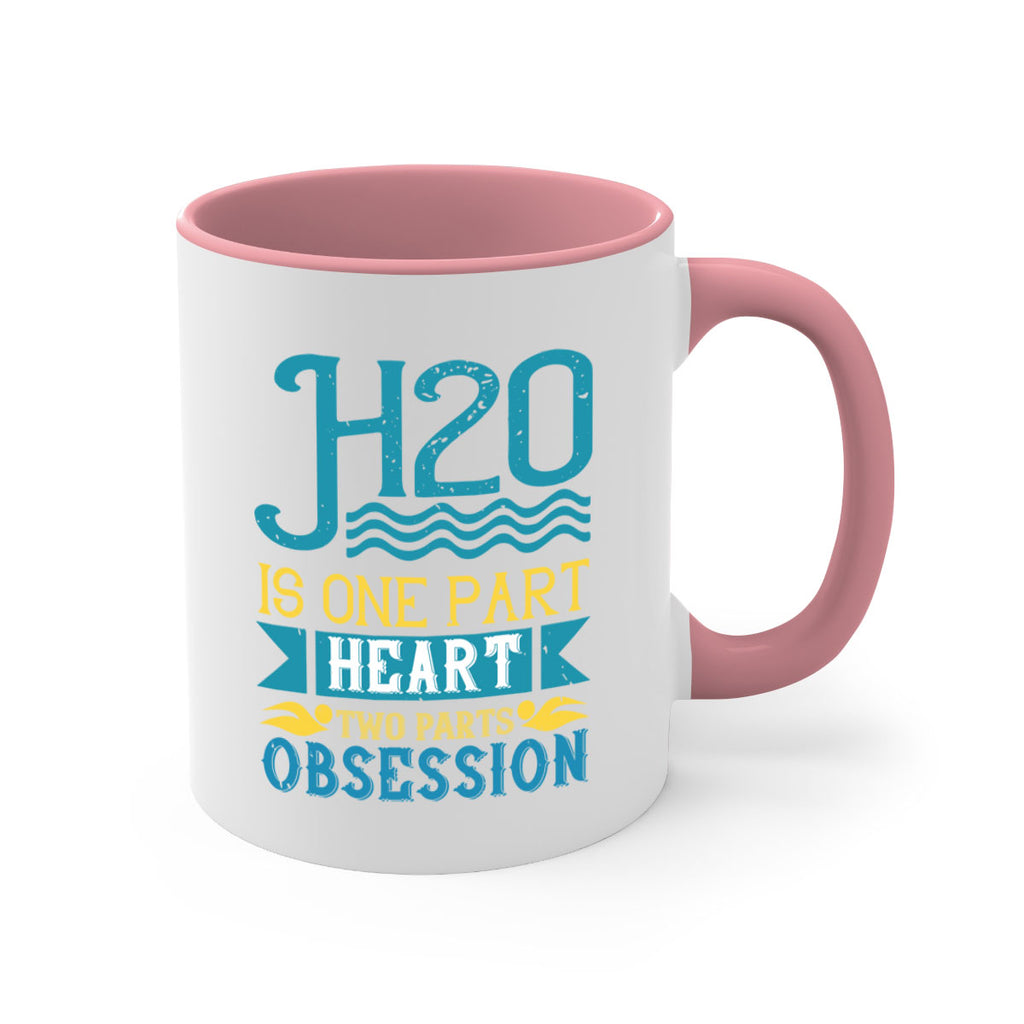 H is one part heart two parts obsession 1199#- swimming-Mug / Coffee Cup