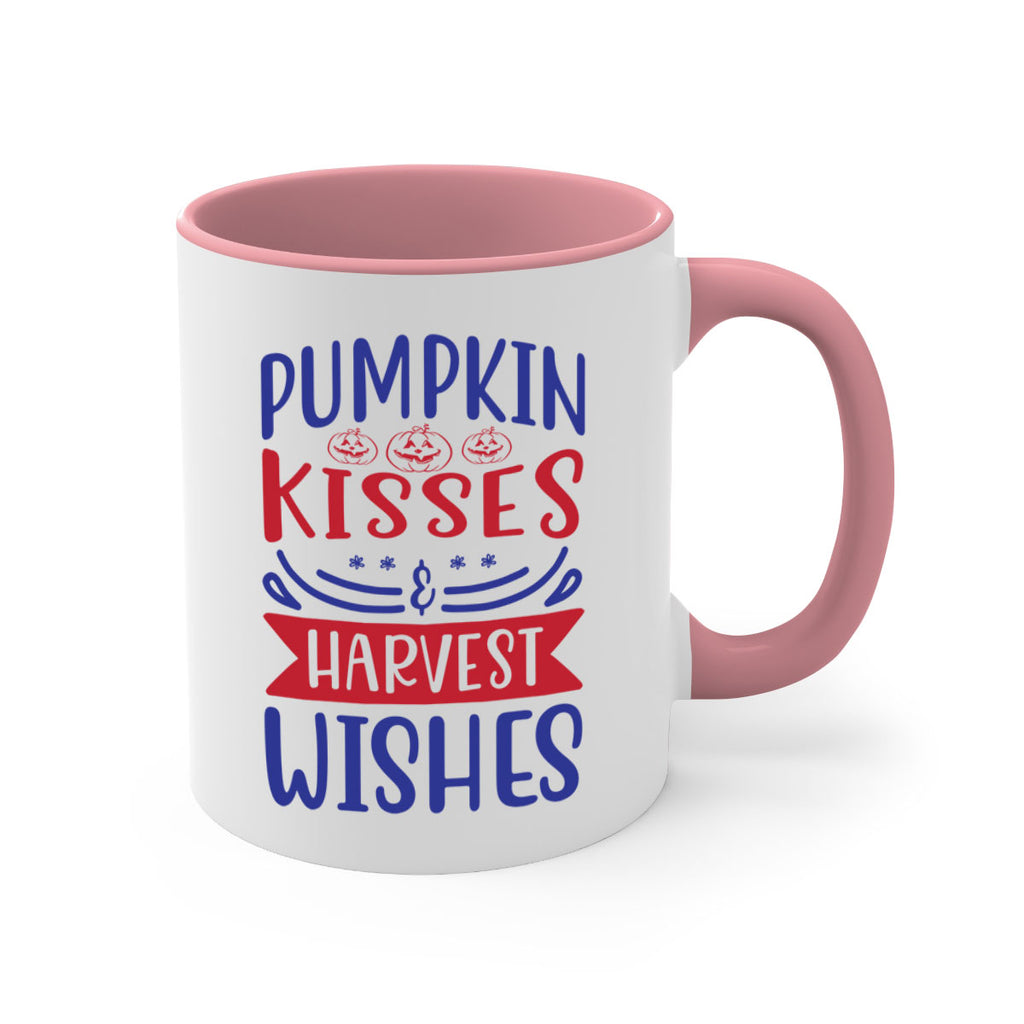 Pumpkin Kisses Harvest Wishes 522#- fall-Mug / Coffee Cup