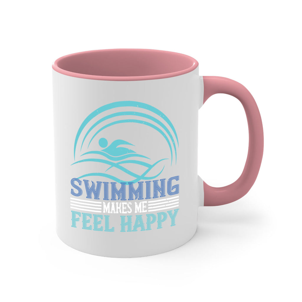 Swimming makes me feel happy 374#- swimming-Mug / Coffee Cup