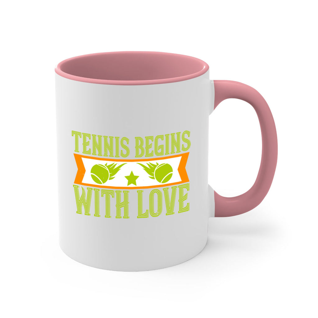 Tennis begins with love 361#- tennis-Mug / Coffee Cup