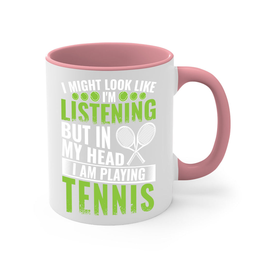 might look like im listening but im playing tennis 581#- tennis-Mug / Coffee Cup