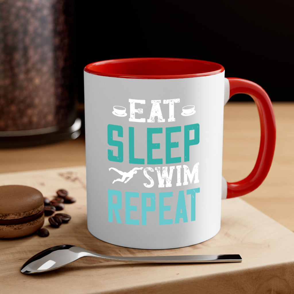 Eat Sleep Swim Repeat 1309#- swimming-Mug / Coffee Cup