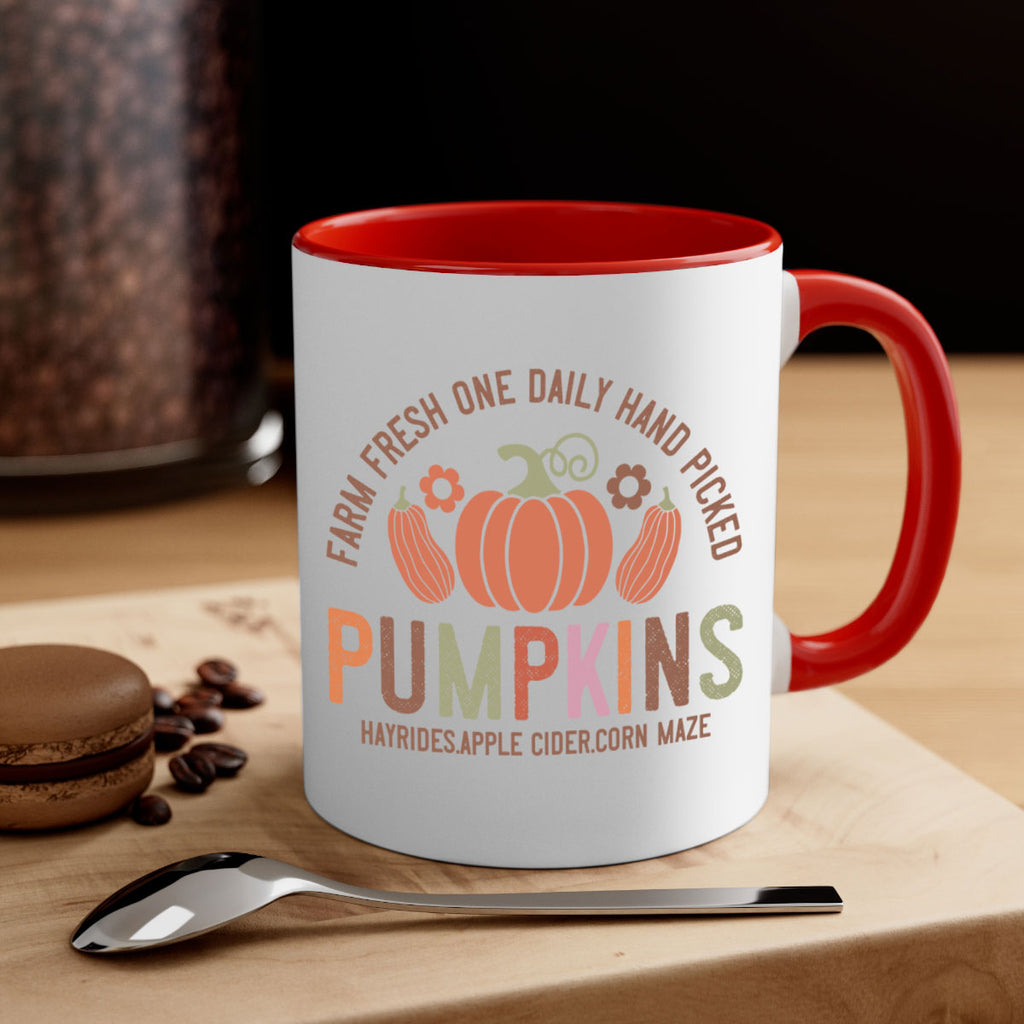 Farm Fresh One Daily Hand Picked Pumpkins Hayrides Apple Cider Corn Maze 172#- fall-Mug / Coffee Cup