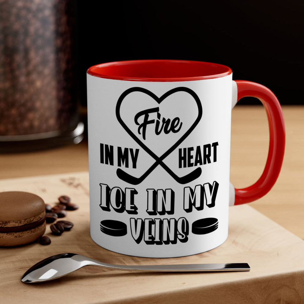 Fire in my heart Ice in my veins 1254#- hockey-Mug / Coffee Cup