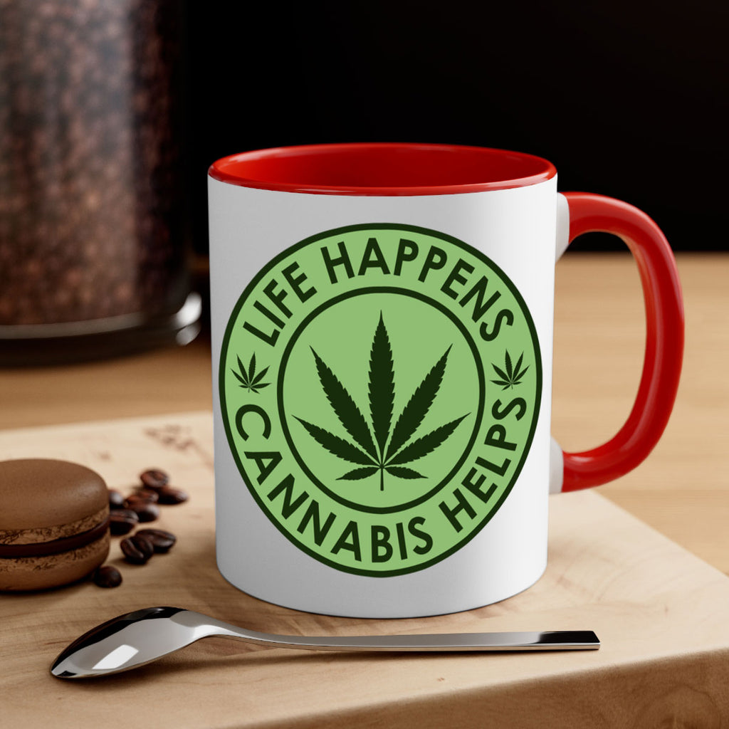 Life Happens Cannabis Helps 184#- marijuana-Mug / Coffee Cup