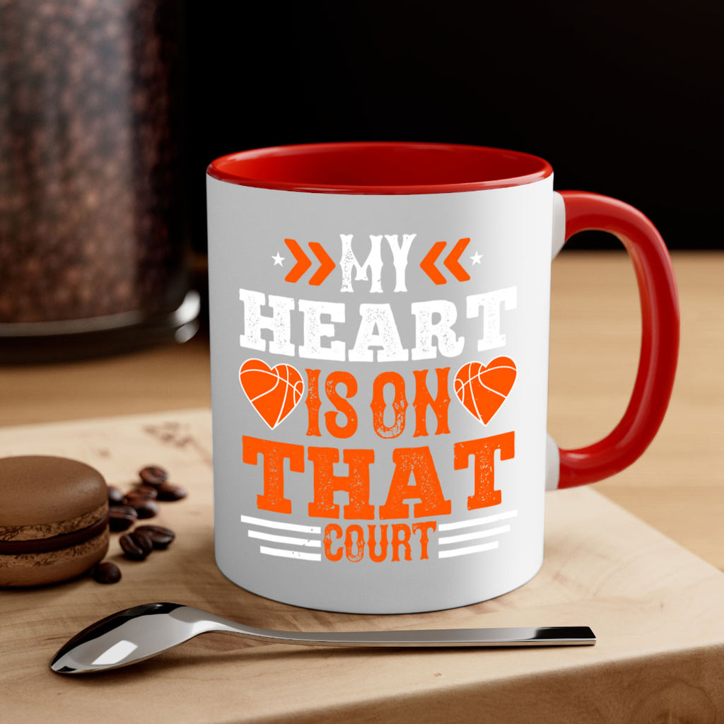 My heart is on that court 1806#- basketball-Mug / Coffee Cup