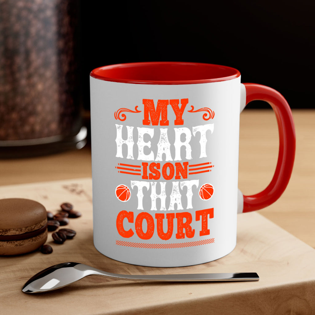 My heart is on that court 644#- basketball-Mug / Coffee Cup