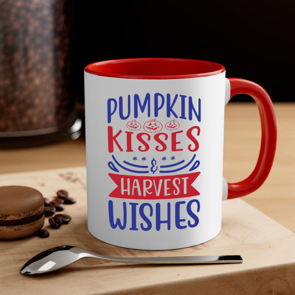 Pumpkin Kisses Harvest Wishes 522#- fall-Mug / Coffee Cup