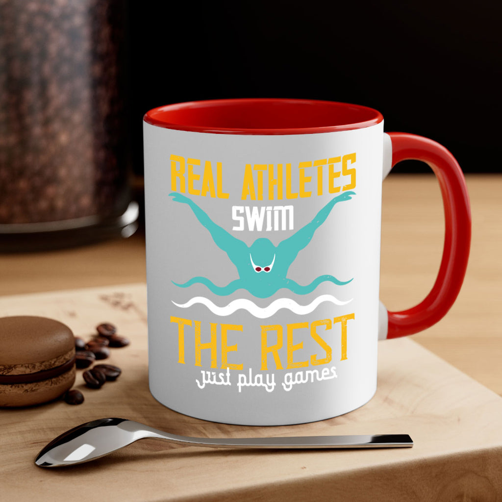 Real athletes swim the rest 556#- swimming-Mug / Coffee Cup