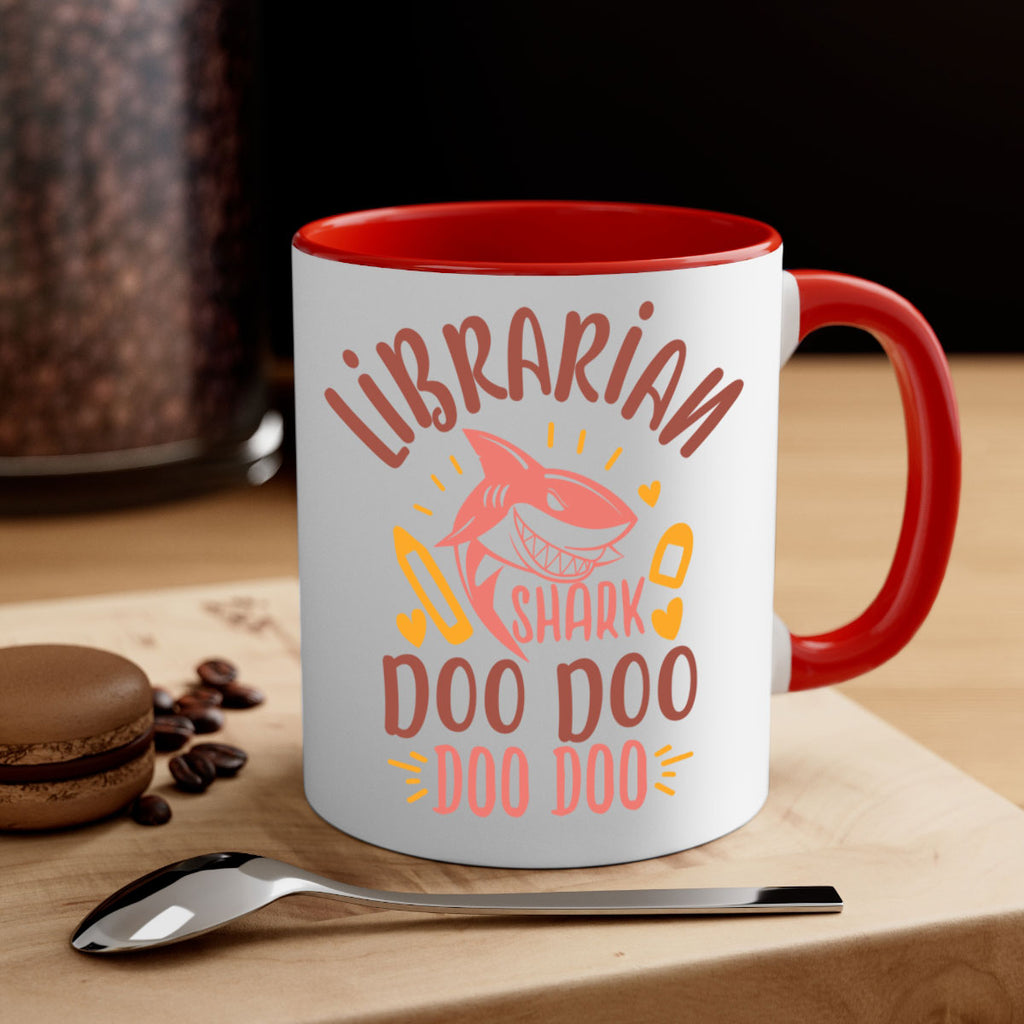 librarian shark doo doo 2#- librarian-Mug / Coffee Cup