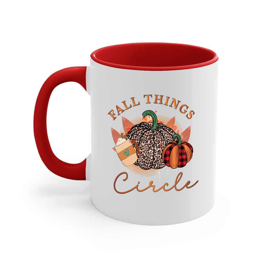 Fall Things Circle 133#- fall-Mug / Coffee Cup