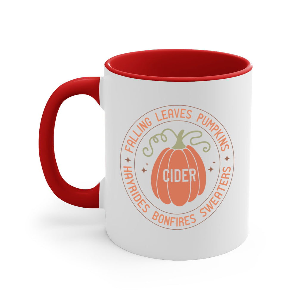 Falling Leaves Pumpkins Cider Hayrides Bonfires Sweaters 168#- fall-Mug / Coffee Cup