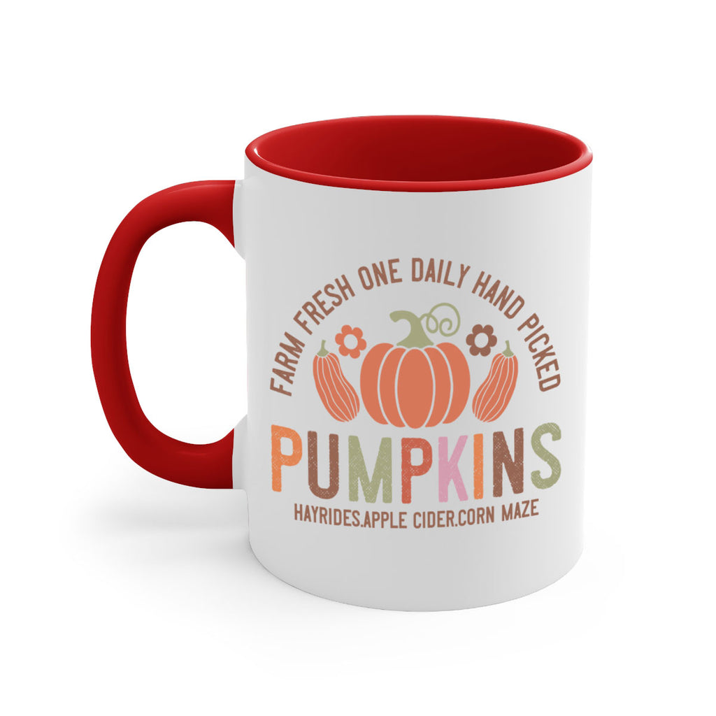 Farm Fresh One Daily Hand Picked Pumpkins Hayrides Apple Cider Corn Maze 172#- fall-Mug / Coffee Cup