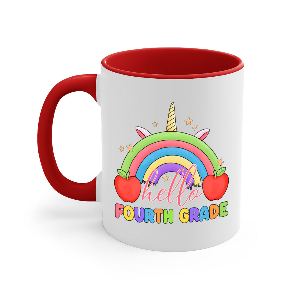 Hello 4th Grade Unicorn Rainbow 14#- 4th grade-Mug / Coffee Cup